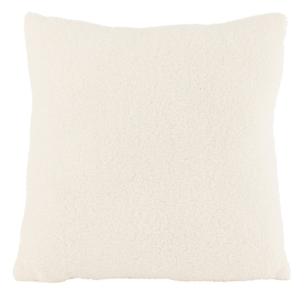 Set of 4 pillows Teddy, polyester, white Removable cover
