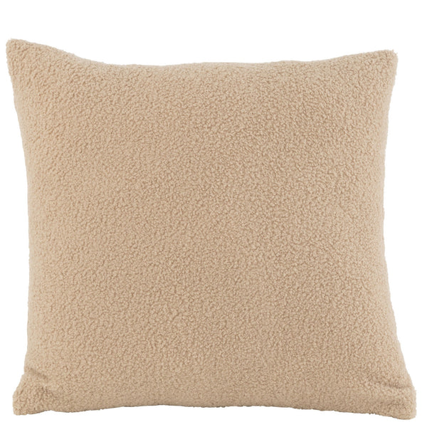 Set of 4 teddy pillows made of polyester in warm beige - removable cover, hand washable