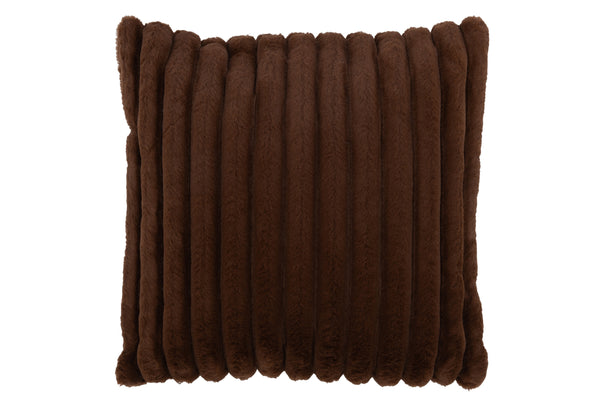 Set of 4 "Cord" cushions made of polyester in chocolate 