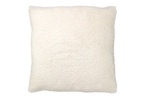 Set of 4 teddy pillows made of polyester in white - removable cover, hand washable