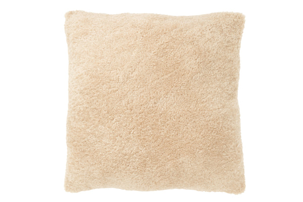 Cozy Teddy Pillow Set Luxuriously Soft Pillows in Beige (Set of 4)