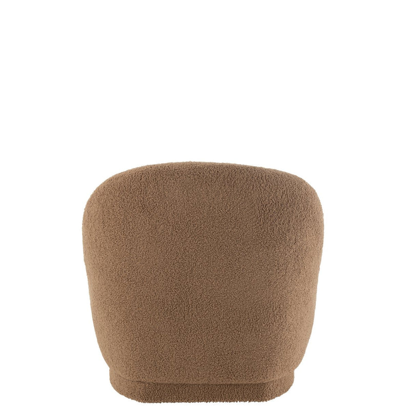 Comfortable Teddy Velours Armchair Brown