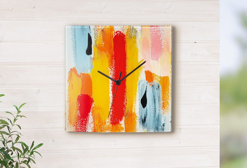 GlasArt wall clock Ancona - A colorful masterpiece of European handcraft
