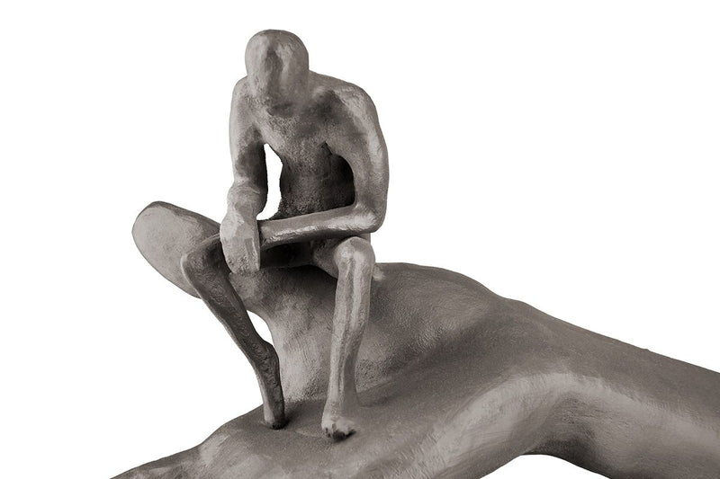 Modern ijzeren sculptuur 'Man aan de hand' - hedendaagse kunst voor verzamelaars en interieurdecoratie