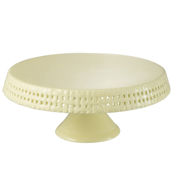 Cake plate - cake stand - ceramic - yellow