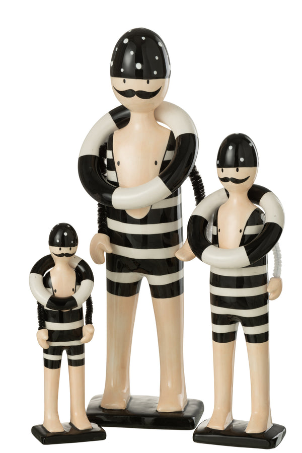 Exclusive designer swim buoy figures in black/white - must-have decorative porcelain