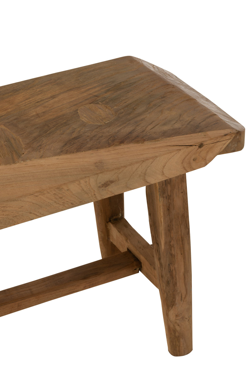 Rustic teak bench in natural - stylish and robust seating bench