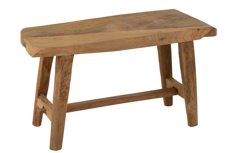 Rustic teak bench in natural - stylish and robust seating bench