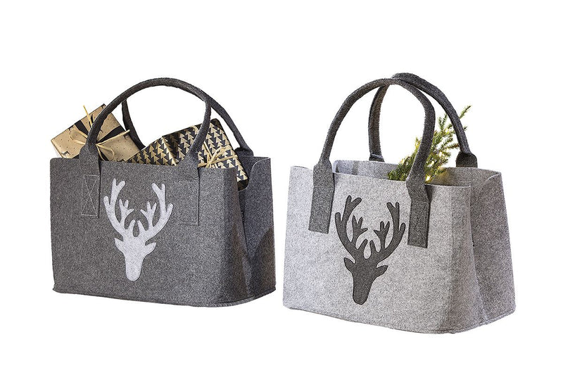 Elegant felt shopper bag with deer design | Handmade, robust - ideal for stylish shopping