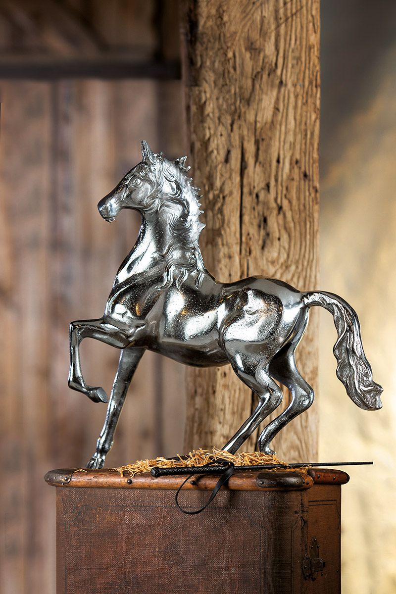 Handcrafted aluminum horse sculpture