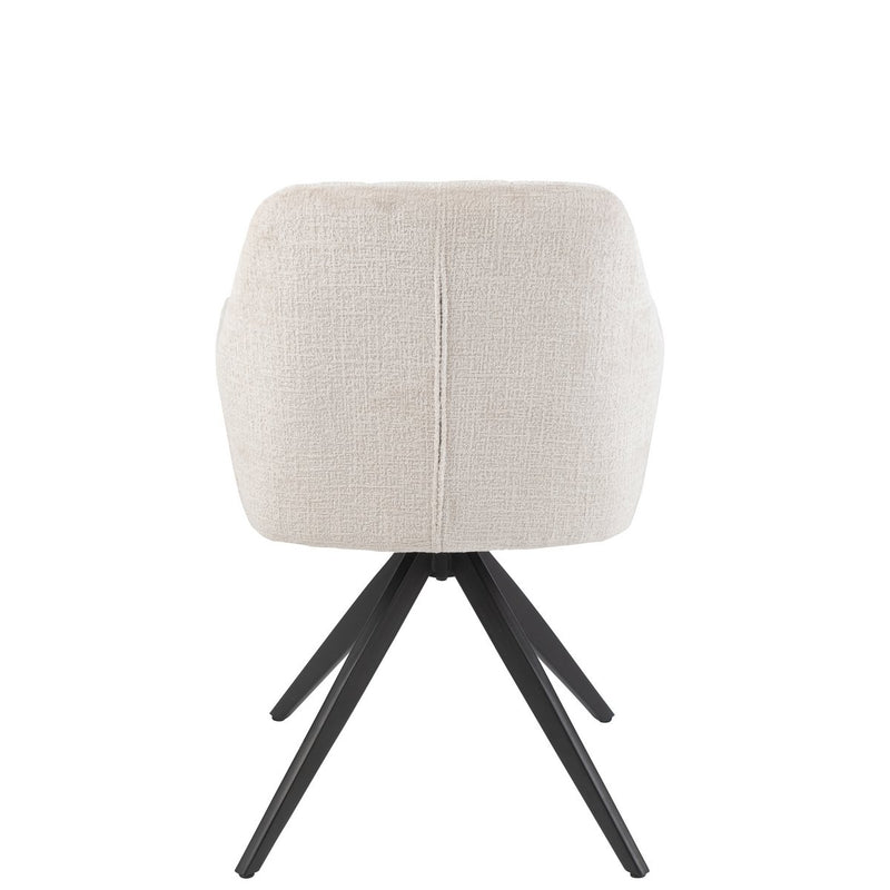 Louna upholstered chair in ivory with metal frame, 85 cm