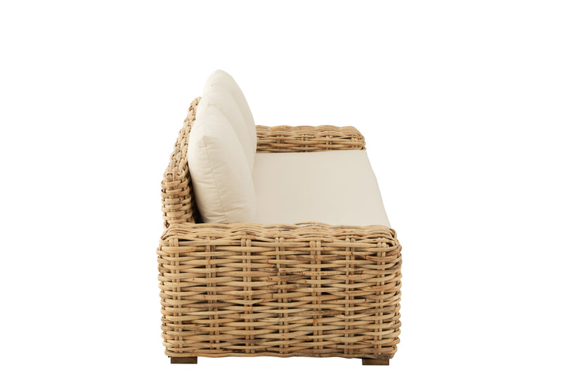 Rattan 3 Seater Lounge Chair Luxurious comfort in natural and white 