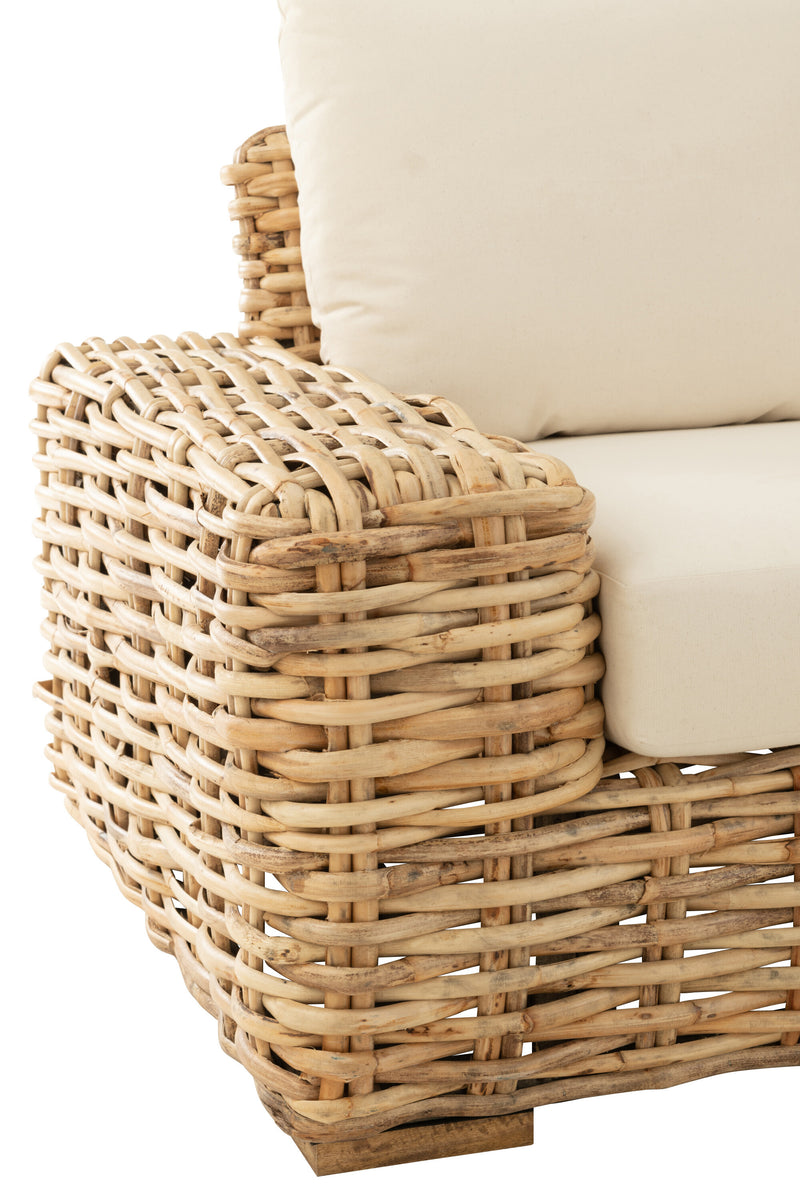 Rattan 3 Seater Lounge Chair Luxurious comfort in natural and white 