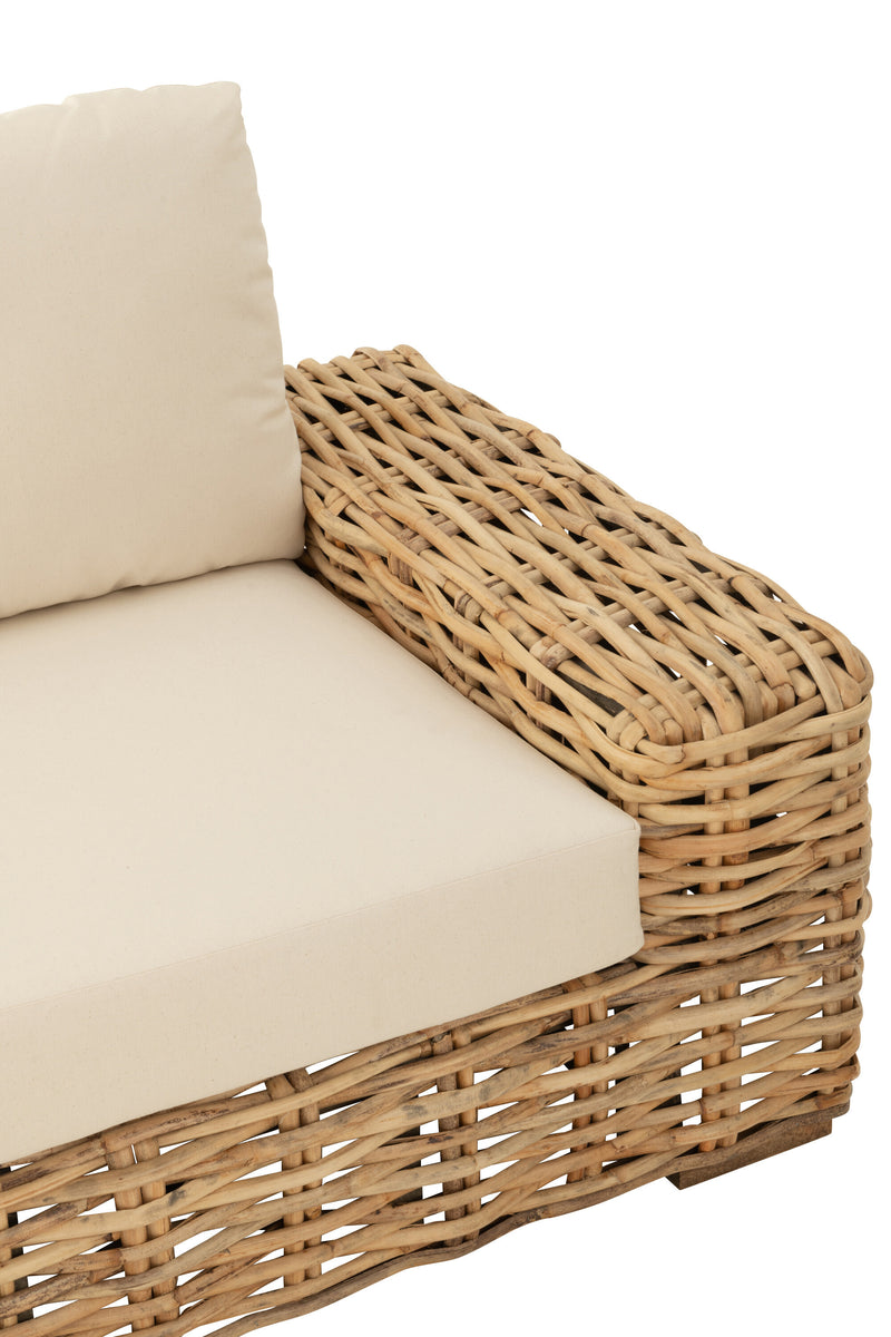 Rotan 3-zits fauteuil Luxe comfort in naturel en wit 