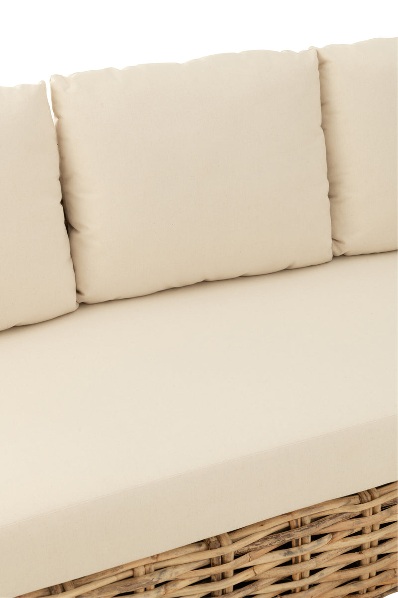 Rotan 3-zits fauteuil Luxe comfort in naturel en wit 