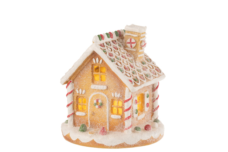 Gingerbread house with LED lighting 23 cm