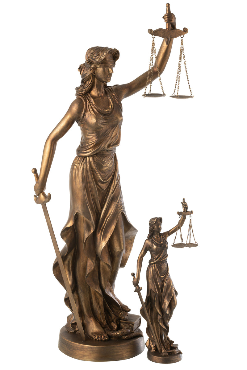 Lady Justitia Resin Statue in Copper Look – Available in two sizes