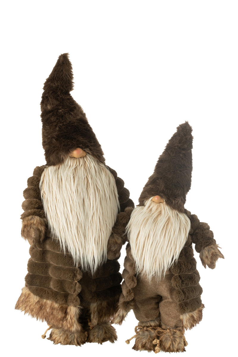 Decorative dwarf made of textile in brown 88 cm