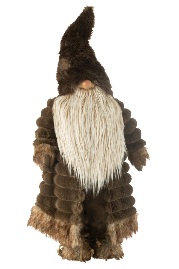 Decorative dwarf made of textile in brown 88 cm