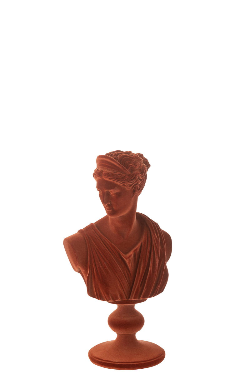 Greek bust made of polyresin in Bordeaux height 33cm