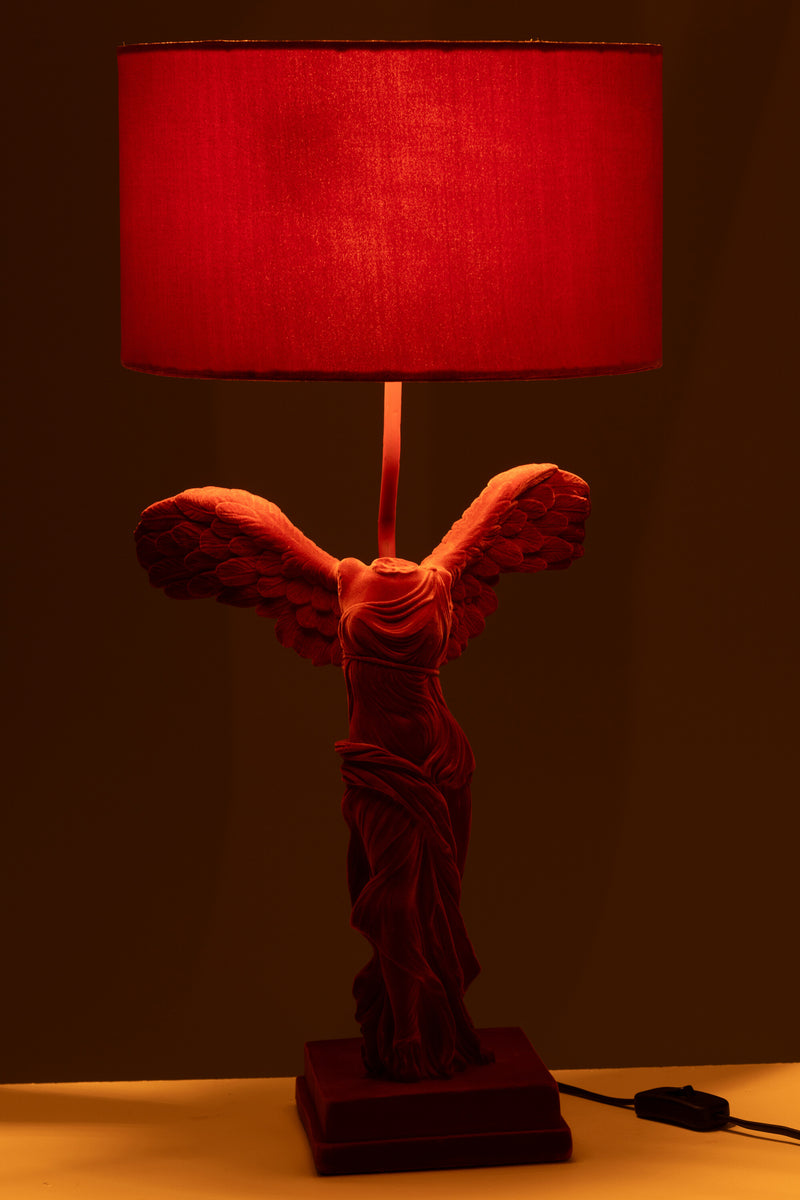 Bordeaux table lamp with Greek angel figure