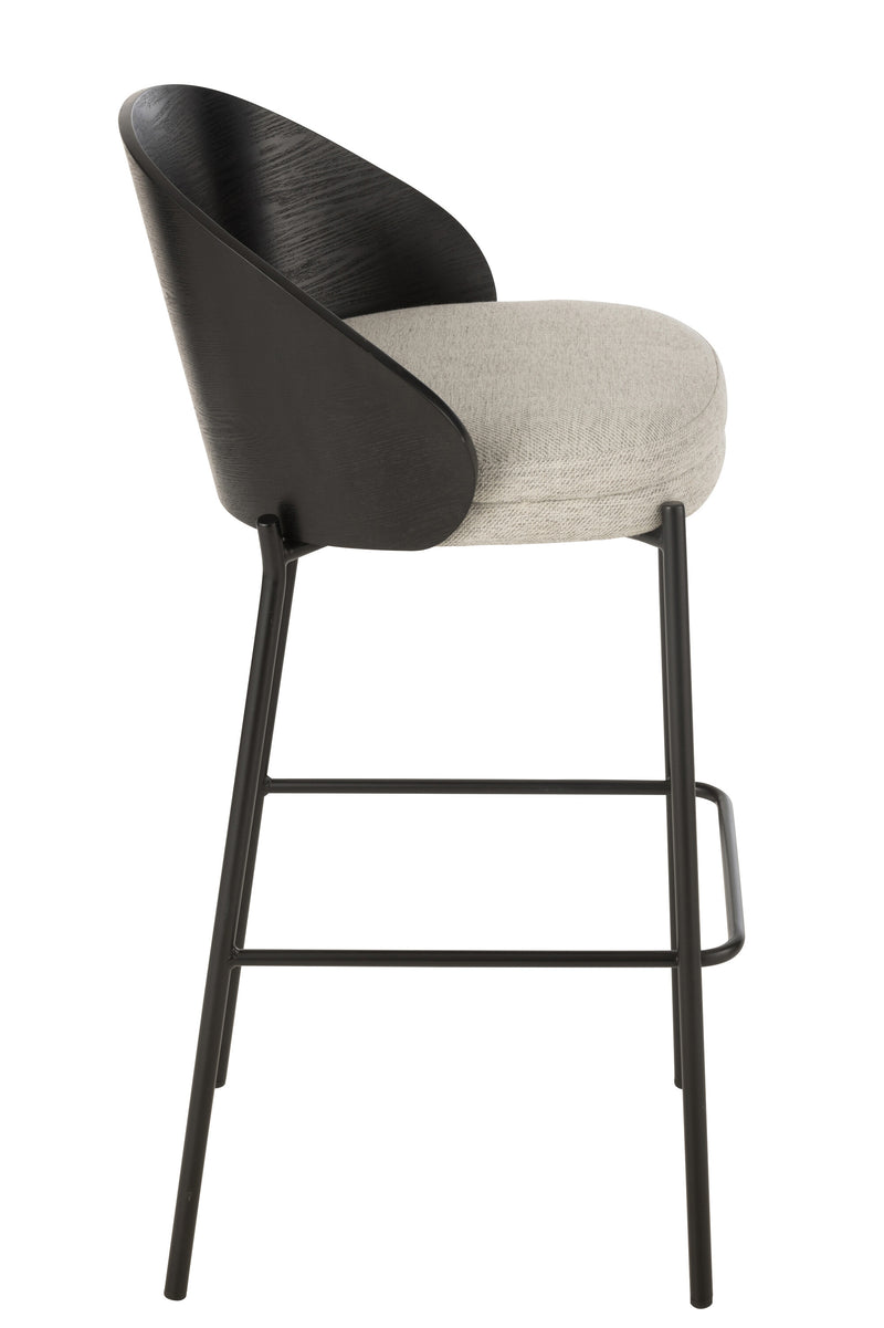 Modern Bar Stool Lone Black Grey