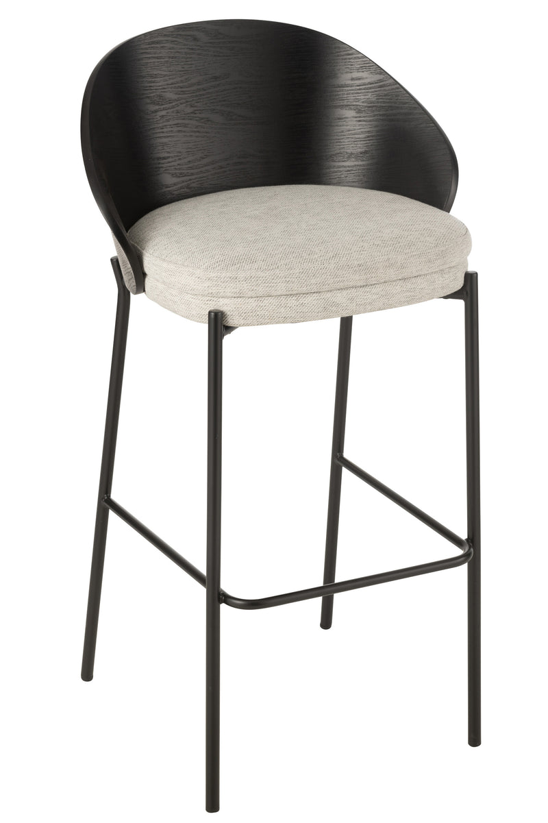 Modern Bar Stool Lone Black Grey