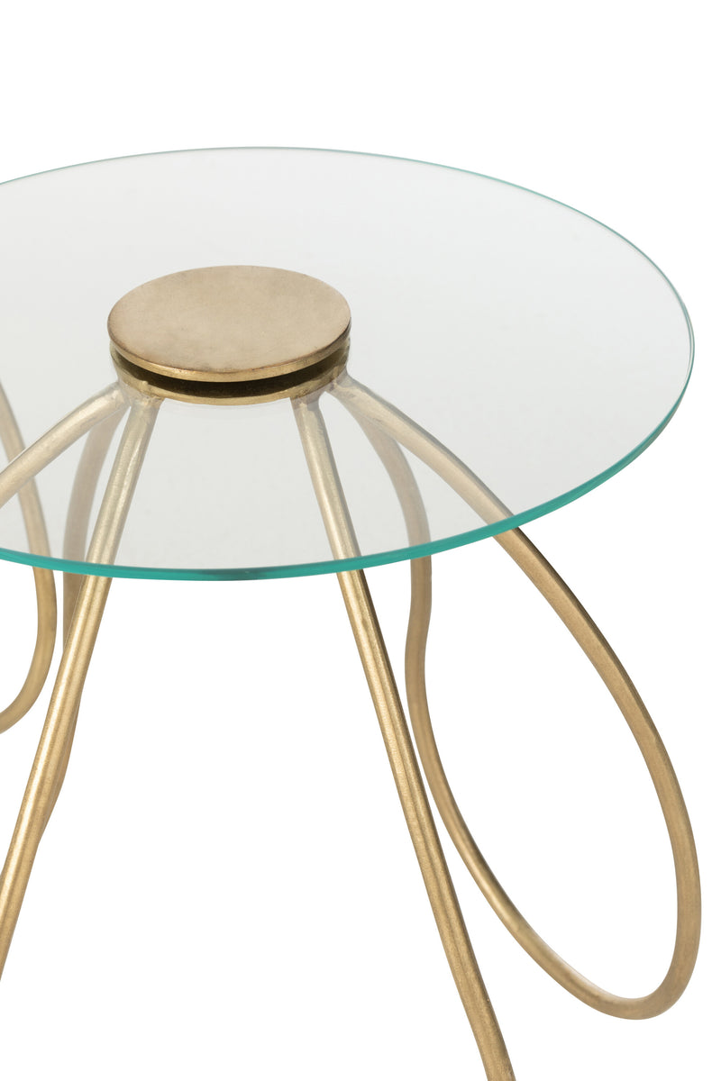 Exclusive set of 2 round Blumy tables made of metal and glass