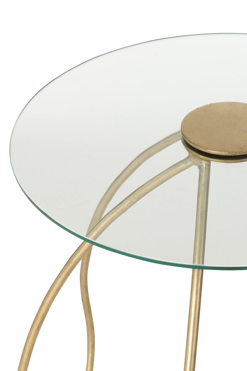 Exclusive set of 2 round Blumy tables made of metal and glass