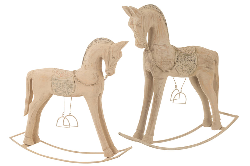 Elegant rocking horse Topo made of mango wood