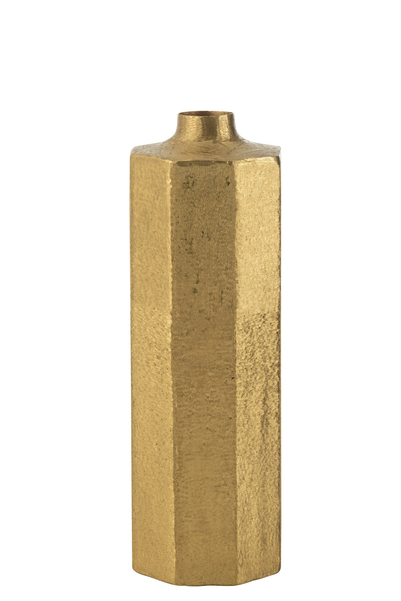 Achteckige Metallvase Gold – 55 cm