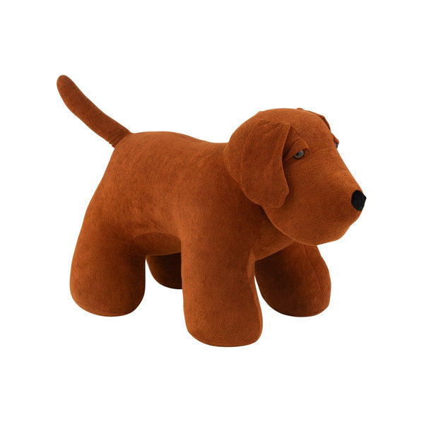 Door stop dog Bouclé – Cognac, 81 cm