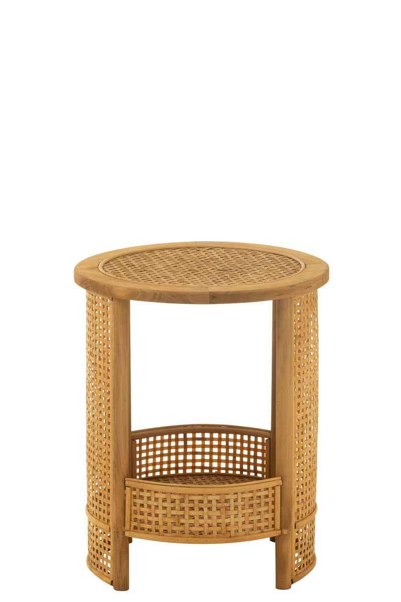 Side table double bamboo natural