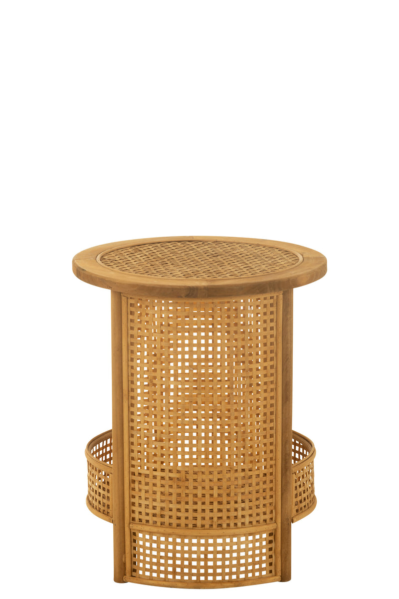 Side table double bamboo natural