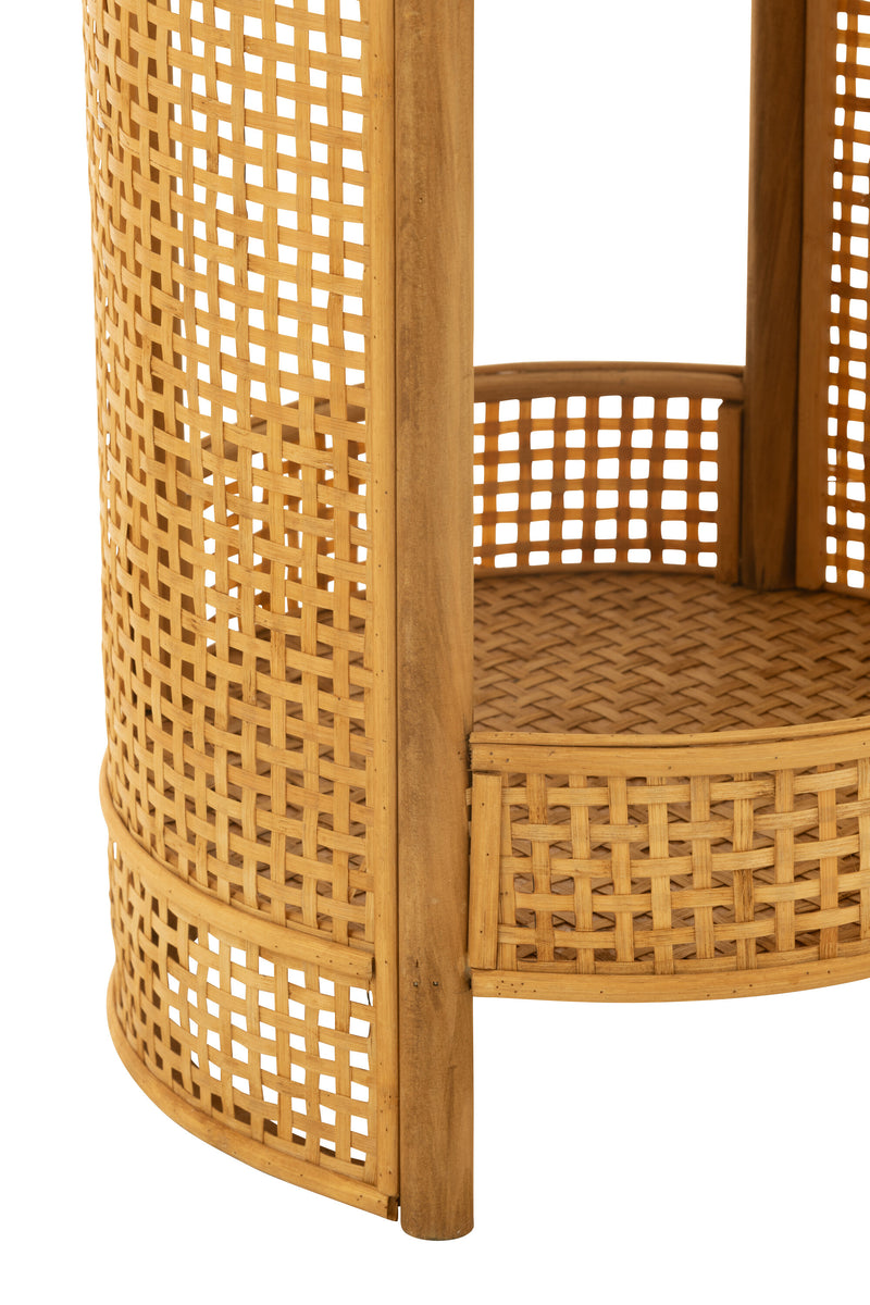 Side table double bamboo natural