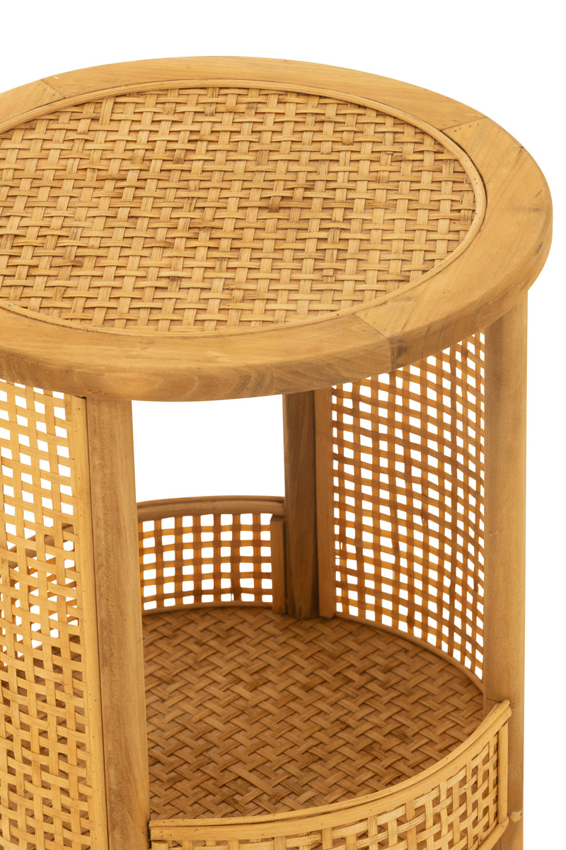 Side table double bamboo natural