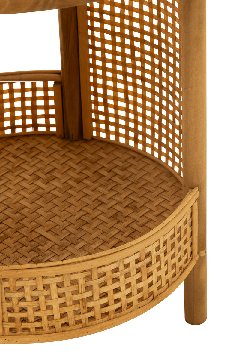 Side table double bamboo natural