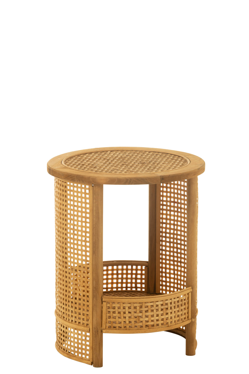 Side table double bamboo natural