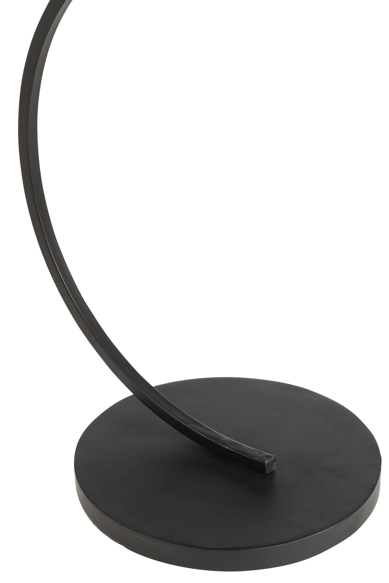 Modern side table Swoosh - iron/mango wood - brown/black