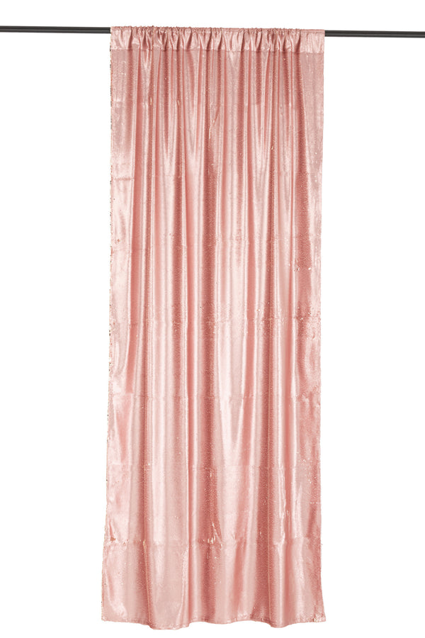 Omkeerbaar gordijn met pailletten – roze champagne – 125x250 cm