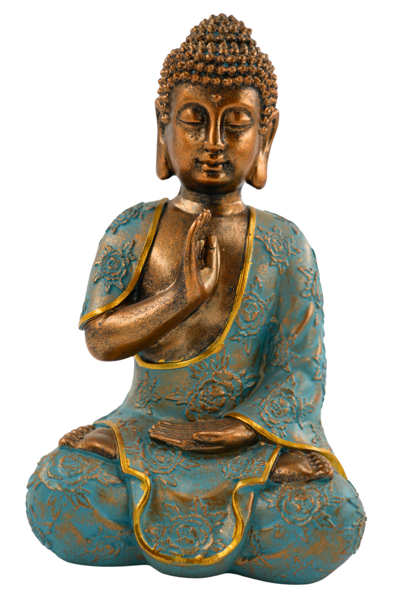 Dekorative Buddha Statue in Dhyana Mudra Meditationshaltung Höhe 23cm