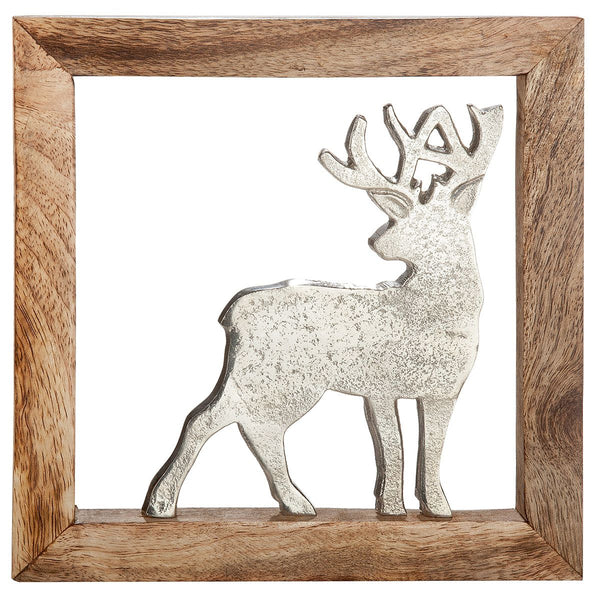 Set of 4 wooden frames "Deer" 20x20 cm - aluminum decoration