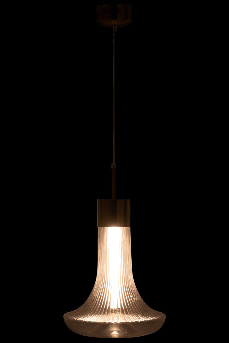 Elegant LED hanging lamp Lumina Aura made of gold and transparent glass, 160 cm