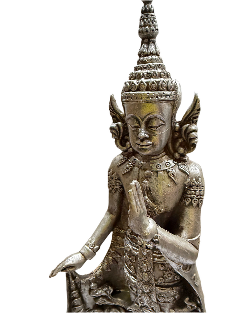 Elegantes 3er Set Stehende Buddha Statuen Höhe 43cm