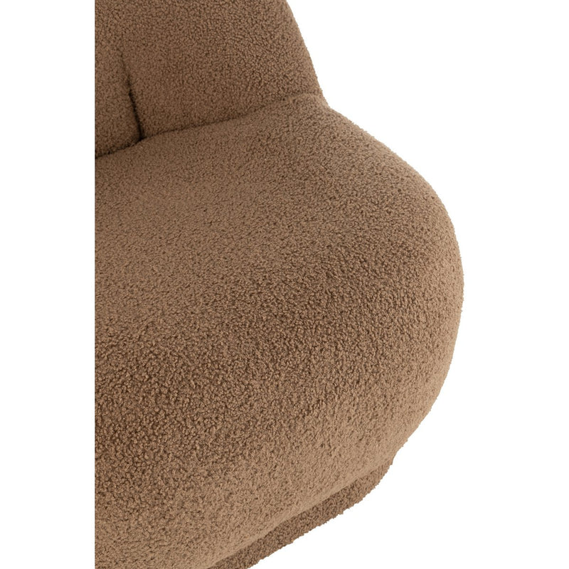 Comfortable Teddy Velours Armchair Brown