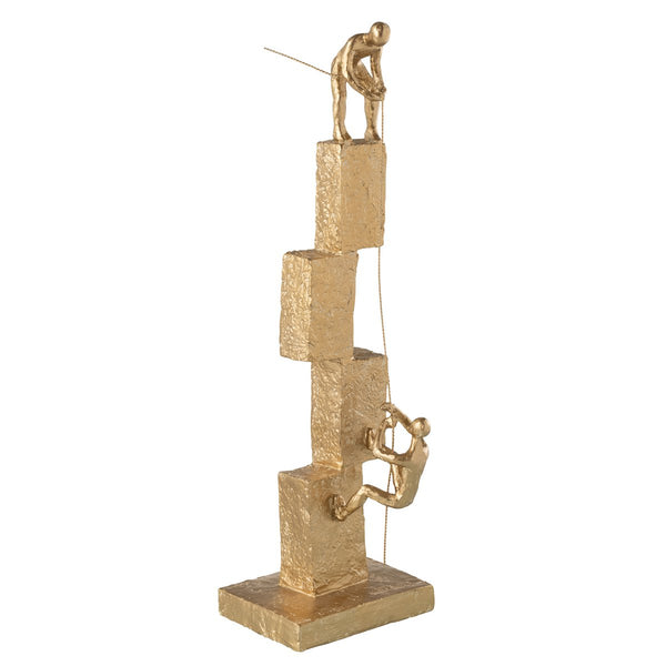 J-Line Figures Climbing Modern Resine Goud