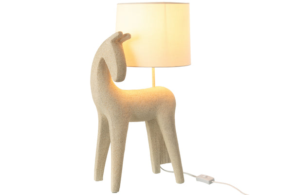 Tischlampe Pferd Modern – Designer-Leuchte aus Resin in Beige