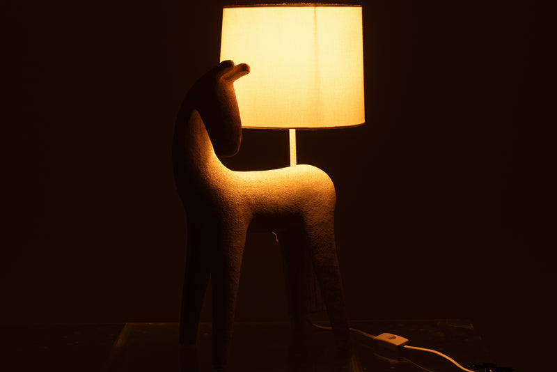 Table Lamp Horse Modern – Designer Lamp Made of Resin in Beige