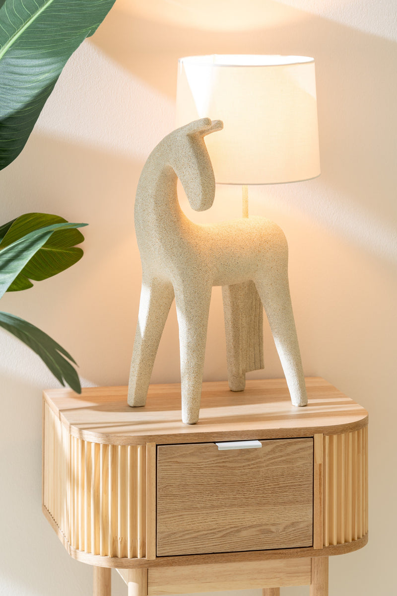 Table Lamp Horse Modern – Designer Lamp Made of Resin in Beige