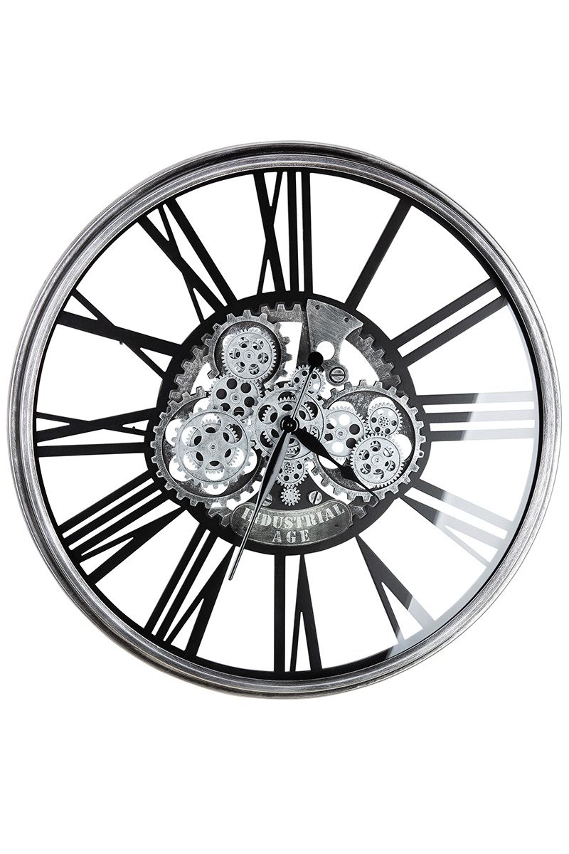 Wall clock Memphis in black silver - A dynamic work of art for your wall